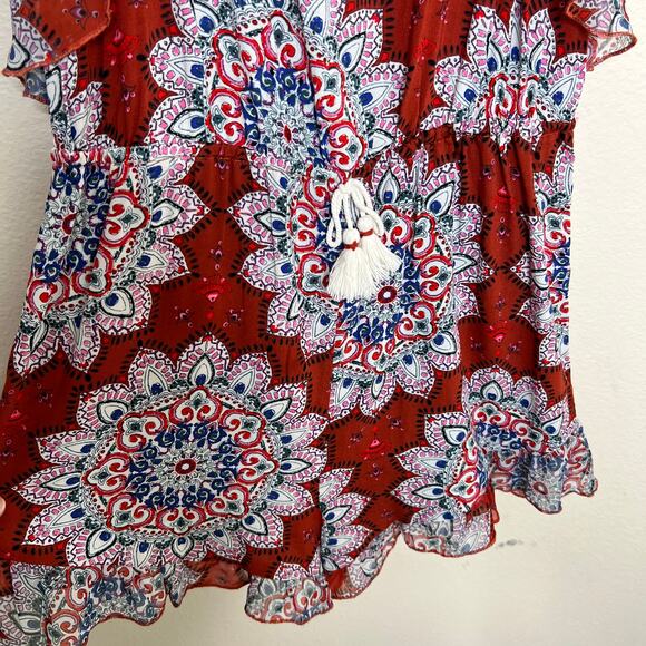 Art Class Rust Orange Pattern Romper XL 14/16 - Picture 4 of 10